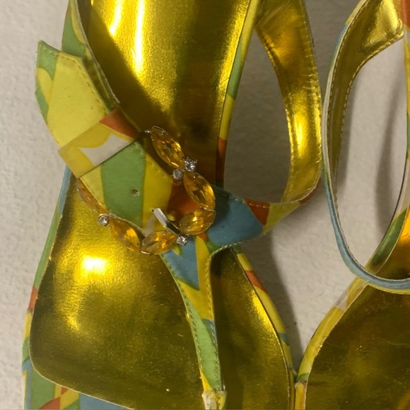 Valenti Franco Womens Nelly Jeweled Open Toe Multicolor Strappy Sandals Sz 8.5 M - Picture 5 of 11